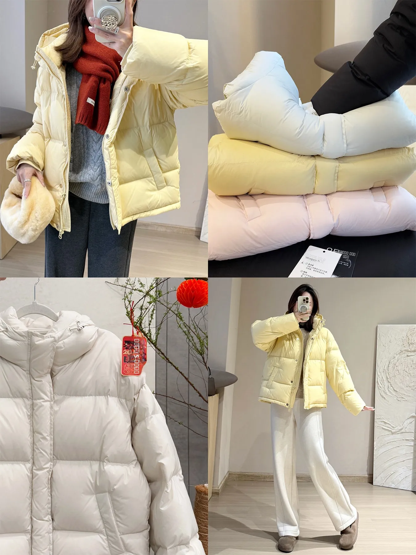Thickened 95 down Padded Coat Hooded Three-Proof Warm Outerwear Simple Versatile White Duck down Jacket Commute Style Long Sl...