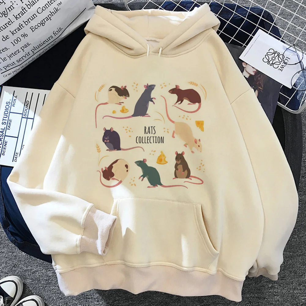 Tikus hoodie Y2K kain lembut bermotif desain cetak pola anak muda kaus remaja desainer komik harajuku Musim Dingin