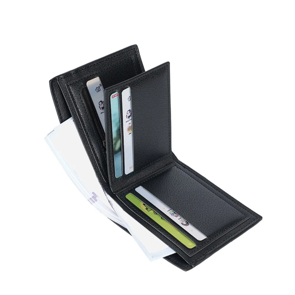 ポータブル Pu レザーメンズ財布大容量多機能ショートカードバッグスクエア高級ビジネス財布男性