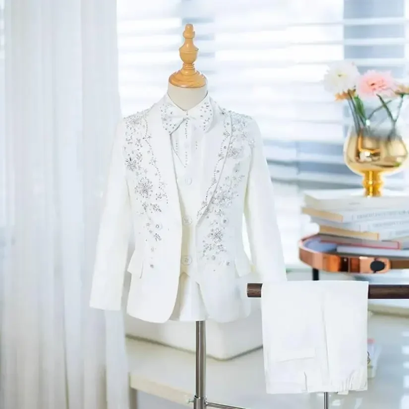 

Children's Host Piano Performance Suit Wedding Birthday Formal Party Evening Gown Boys Catwalk Blazer Sets