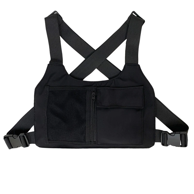 Hip-hop Streetwear Unisex Chest Rig Bag High Quality Nylon Chest Bag Multi-function Tactical Vest Backpack Sports Vest Pockets