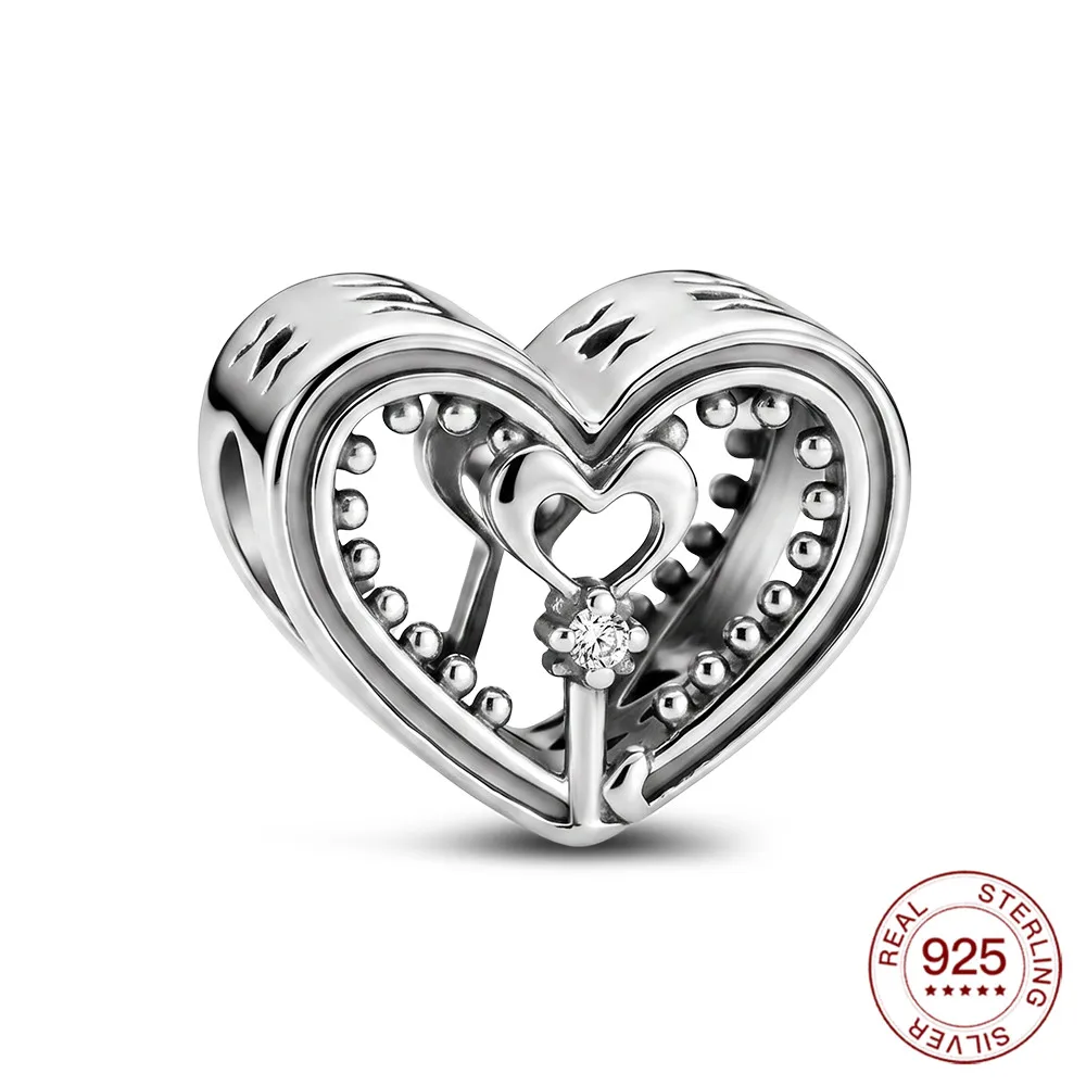 New 925 Sterling Silver Charms Lock and Key Beads Jewelry Making For Original Bracelet Women Vintage Style DIY Gifts