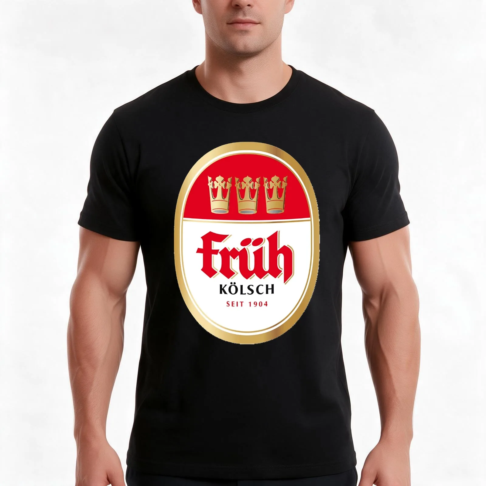 Früh K?lsch beer brewery local beer! T-Shirt, Summer Casual Cotton Tee, Oversized Streetwear Tops, Vintage Graphic Print
