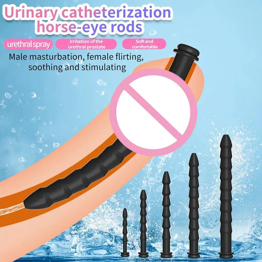 ذكر سيليكون مجرى البول المكونات أنبوب الإحليل توسع سيليكون القذف تأخير الحصان العين مجرى البول قضيب تحفيز لعبة الجنس للرجال