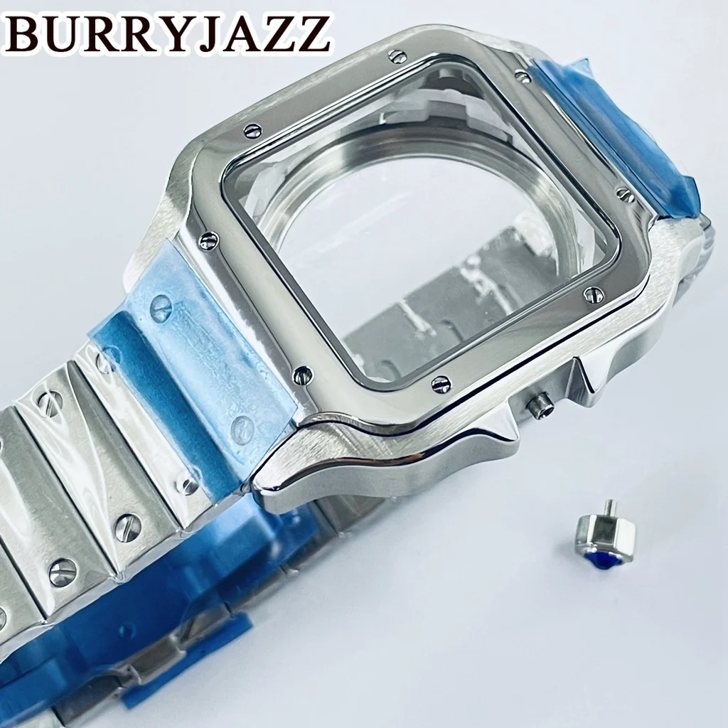 BURRYJAZZ スクエアウォッチケース 38 ミリメートル NH35 NH36 ムーブメント用自動ケースセット 316L 鋼時計修理と修正部品時計