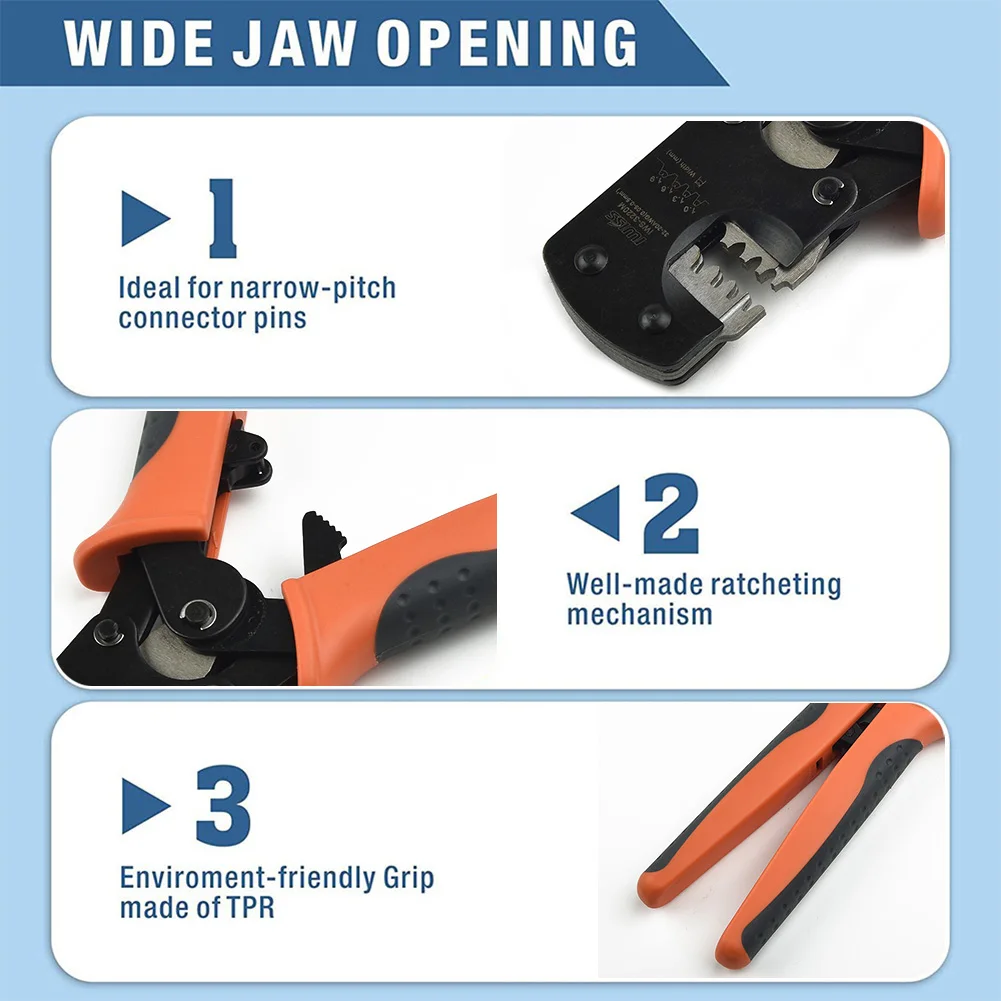 Innovative Connector Pin Crimping Solution with Ratchet Mechanism Compatible with Various Miniature Connectors