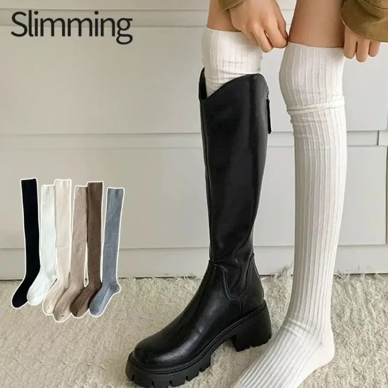 Женские гольфы, полосатые носки-сапоги