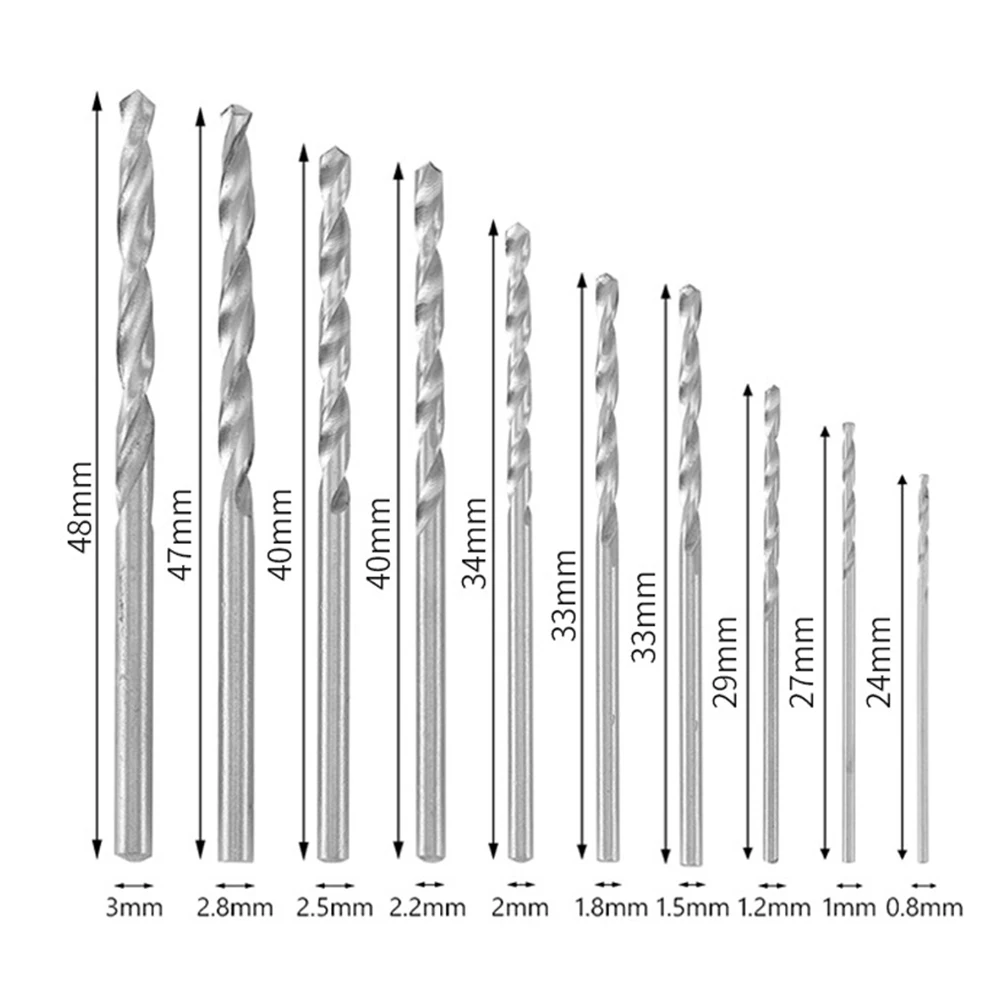 Mini perceuse à main avec jeu de forets de 0.3 à 3.2mm, outils éloignés pour modèles, bricolage de passe-temps, artisanat du bois, outils faits à la main, 1/11 pièces