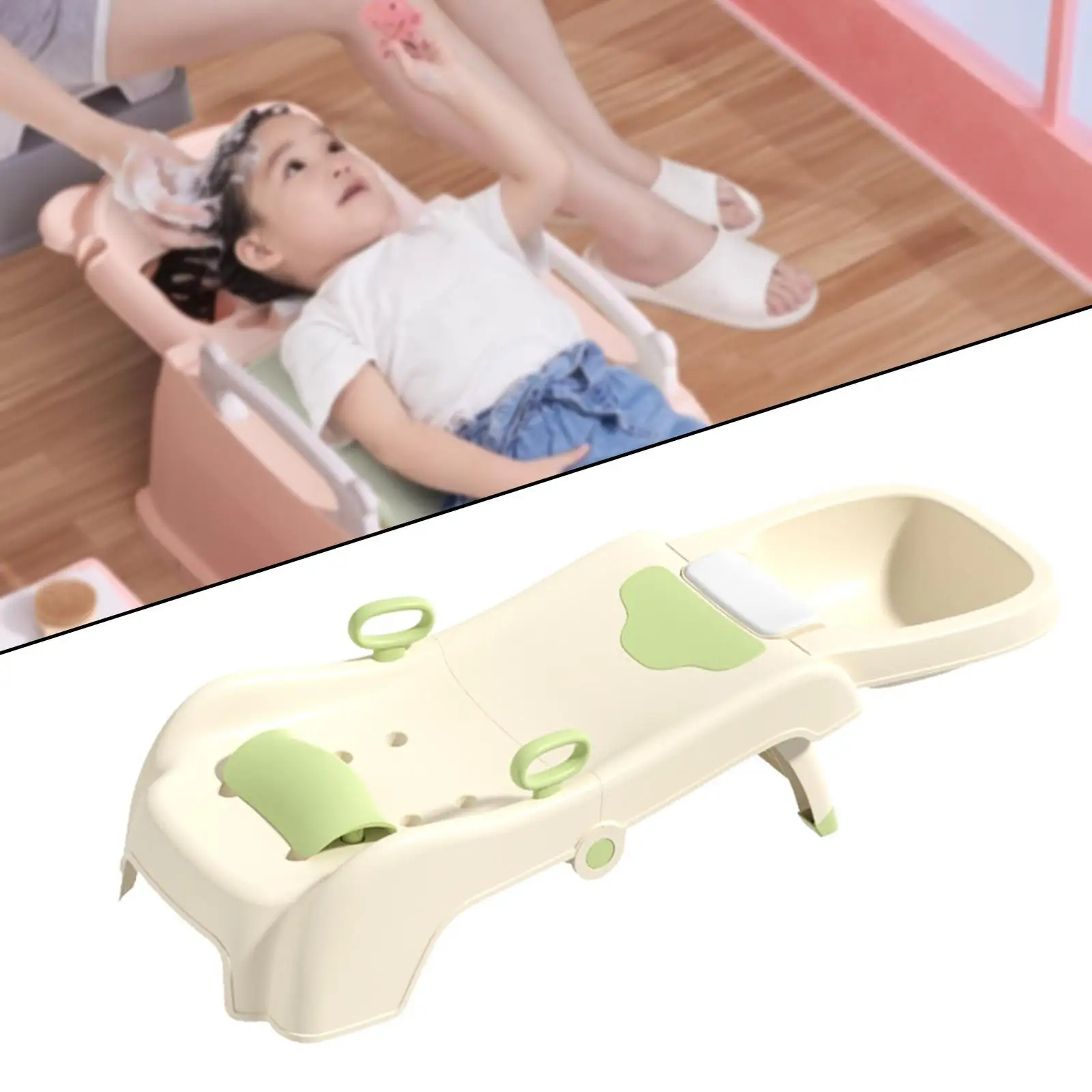 Foldable Kids Hair Washing Bed Ergonomic Bath Seat Portable Salon Recliner Stretchable Head Rinser for Sink