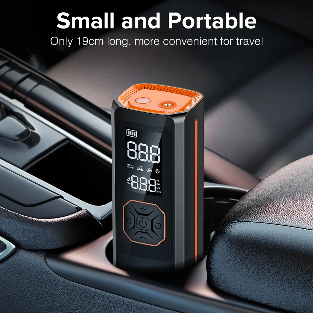 150W 8000mAh Car Tire Inflator Portable Fast Inflation Wireless Compact LCD Display USB Rechargeable Car Motorcycle Bicycle