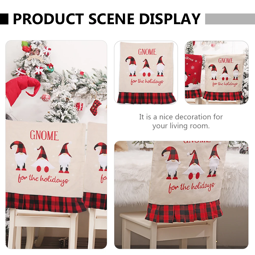

1pc Christmas Chair Slipcover Lovely Seat Cover Holiday Decoration Fabric Xmas Chair Protector Easy Foldable Living Room Banquet