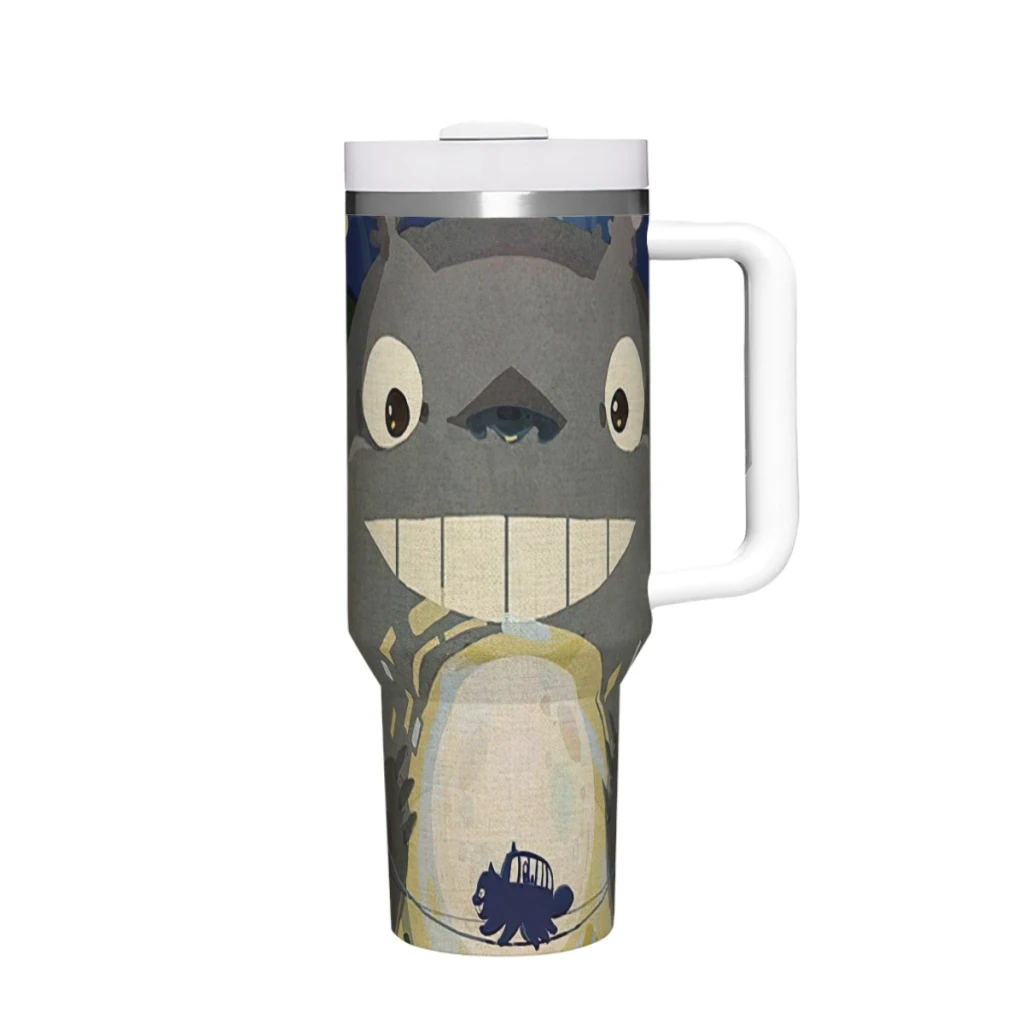 

Totoro 40 Oz Ultimate Tumbler with Handle and Straw Vacuum Insulated Tumbler with Straw and Lid Stainless Steel Travel Mug