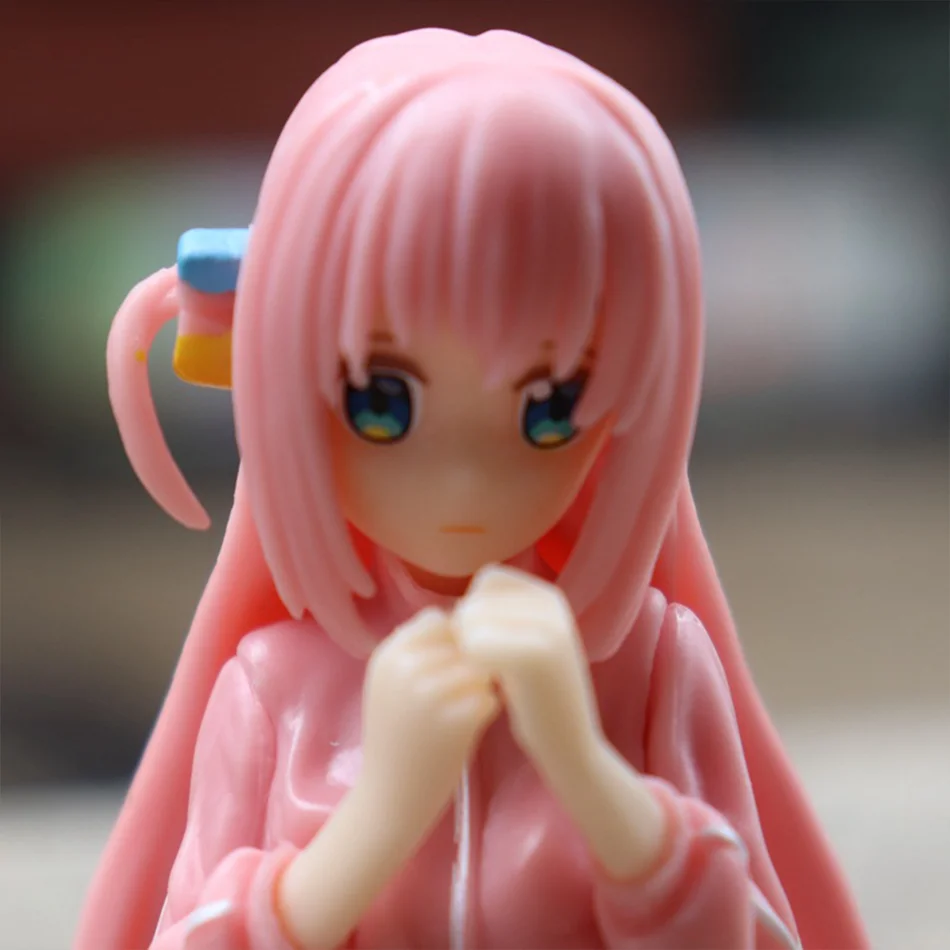 The 8cm Bocchi the Rock Hitori Gotoh Anime Figure Kawaii Sitting Melancholy Girl Action Figures PVC Adult Collection