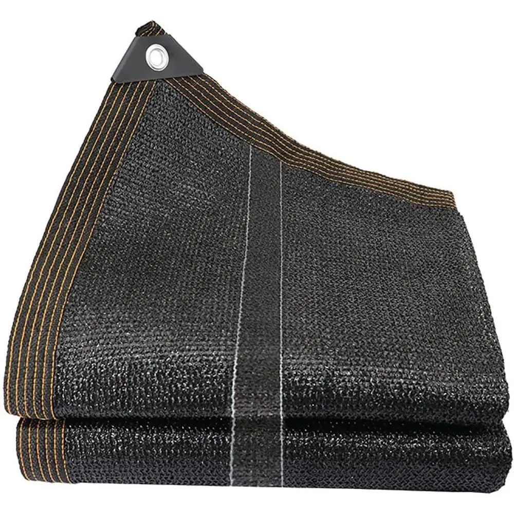 

Тент-парус сетчатый черный 6x7м для улицы с 95% защитой от солнца и металлическими люверсами для сада и патио