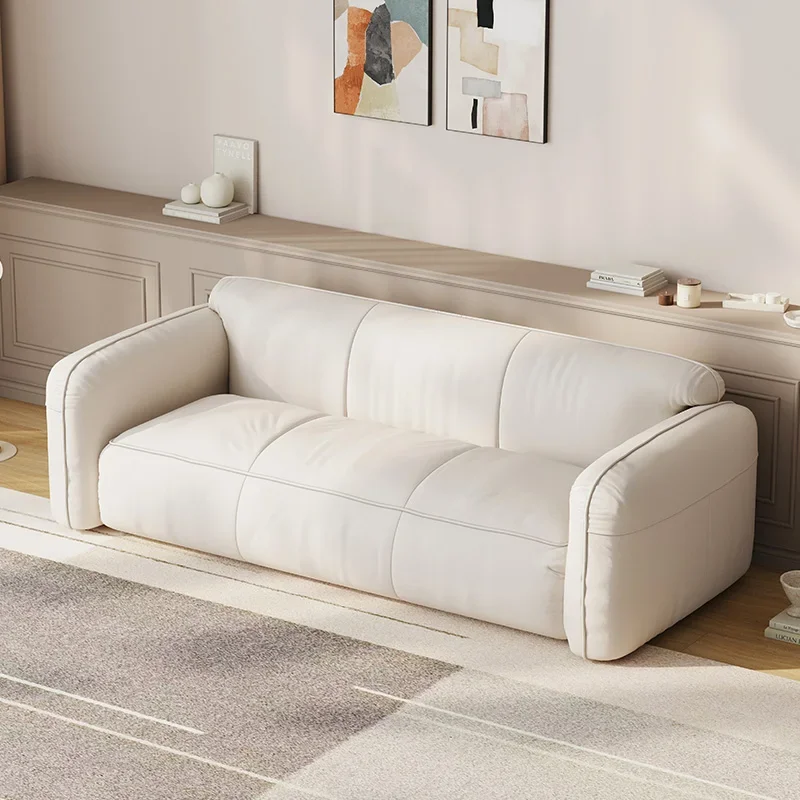 Ecological leather waterproof sofa, simple sofa in the living room for three people