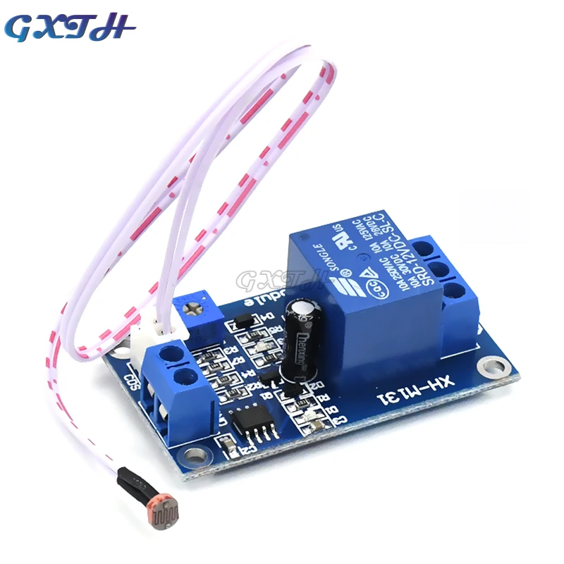 DC5V 12V 24V Light Control Switch Photoresistor Relay Module Detection Sensor 10A Brightness Automatic Control Module XH-M131