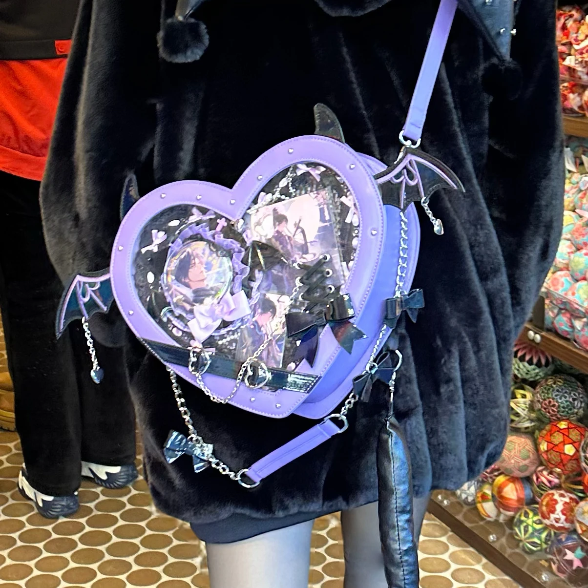 Original love little devil pain bag, large food volume one shoulder messenger baby bag y2k Yabi