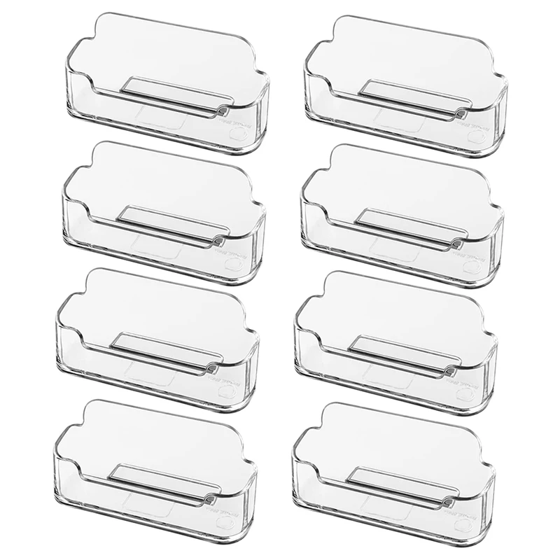 

8 Pack Business Card Holder For Desk,Acrylic Clear Business Card Holder Stand,Business Card Display, Fits 30-50 Cards