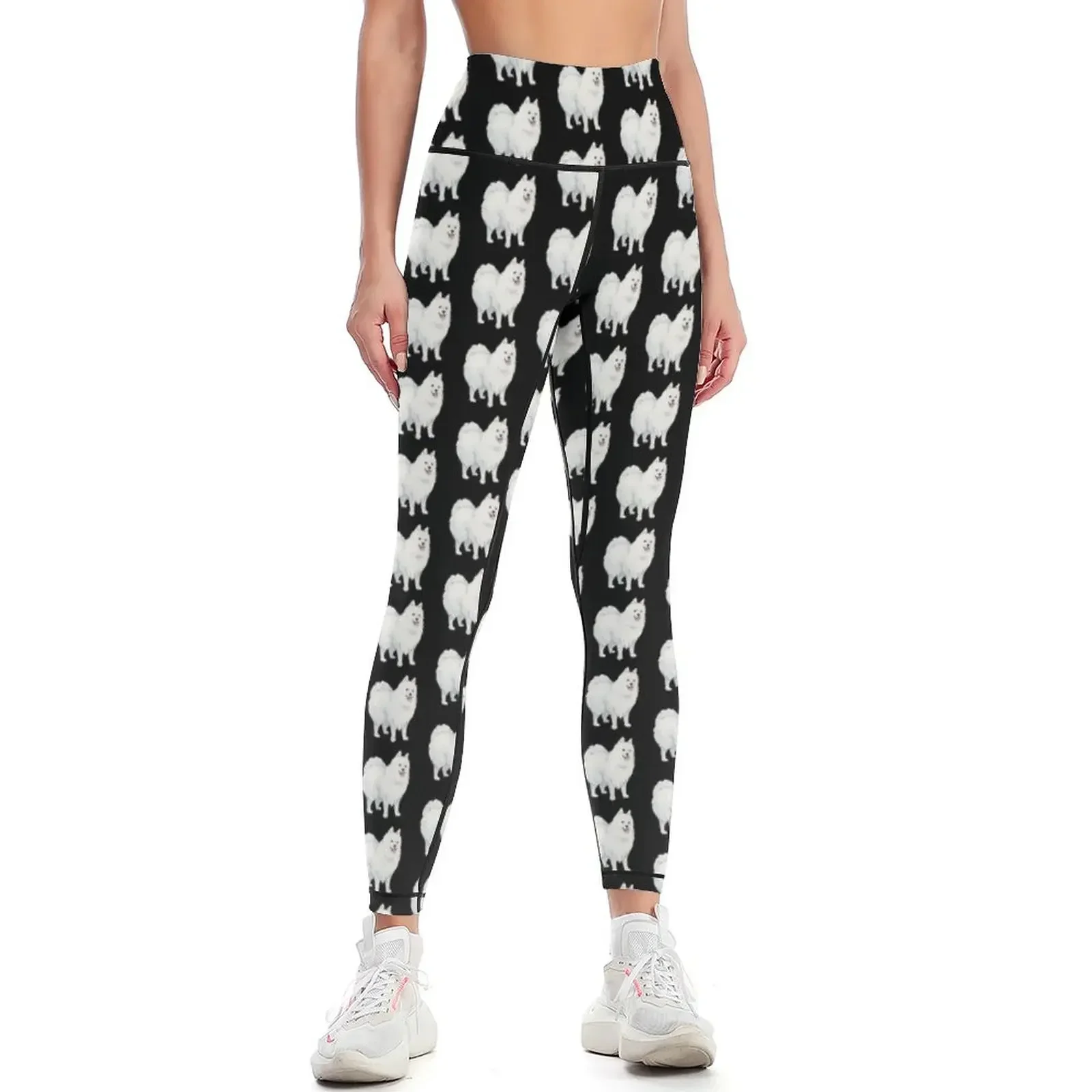 

Cute Japanese Spitz Puppy For Dog Lovers Leggings Tight fitting woman sport pants Women's pants Womens Leggings