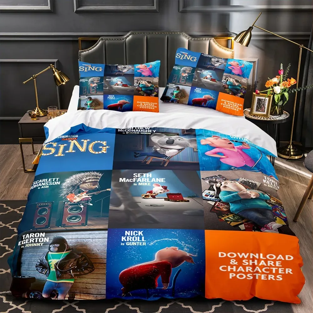 

Sing 2 3D Printed Duvet Cover Pillowcase Bedding Set Single Twin Full Size for Kids Boy Girls Bedroom Decor