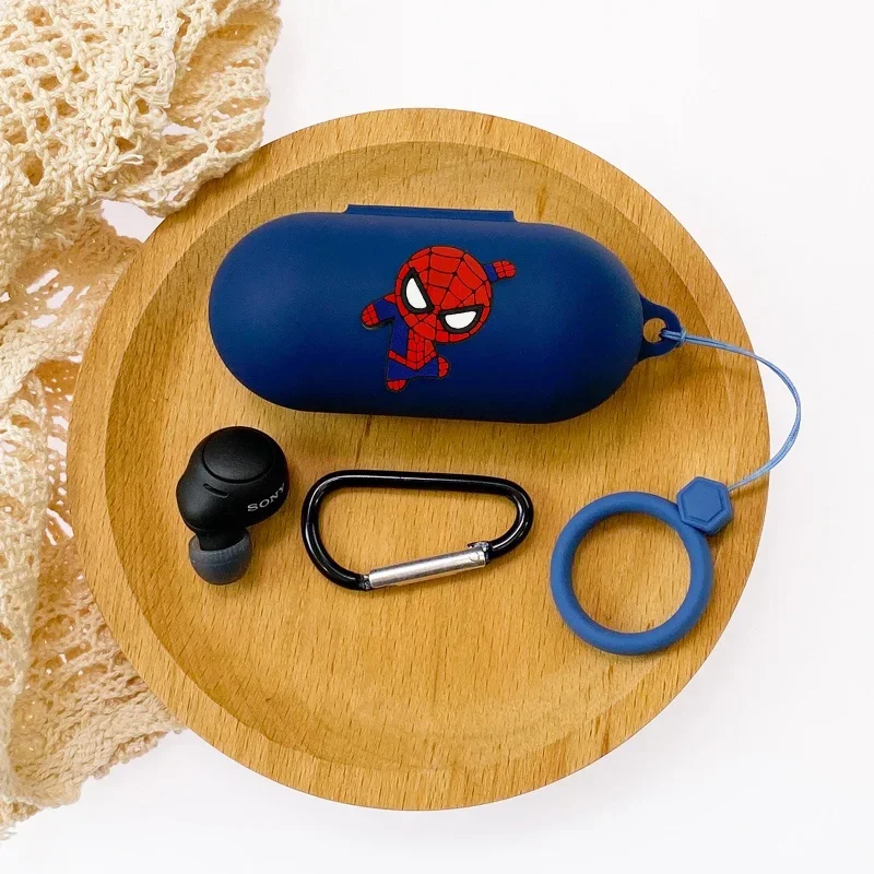 Adecuado para Sony WF-C500, WF-C700N, WF-C510 DIY dibujos animados de silicona Bluetooth auricular carcasa protectora suave con llavero