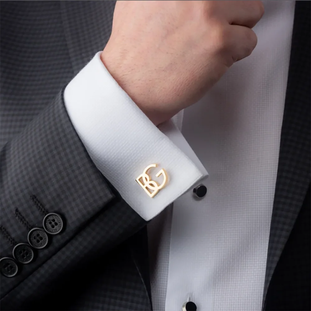 

Simplified Letter Abbreviation Stainless Steel Exquisite Cufflinks, Customized Personalized Cufflinks For Men's Shirts And Gifts