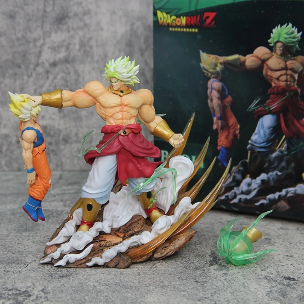 

Dragon Ball Broly vs Goku GK Action Figure 20cm PVC Static Anime Statue Replaceable Hands Collectible Model Desk Decor Fan Gift