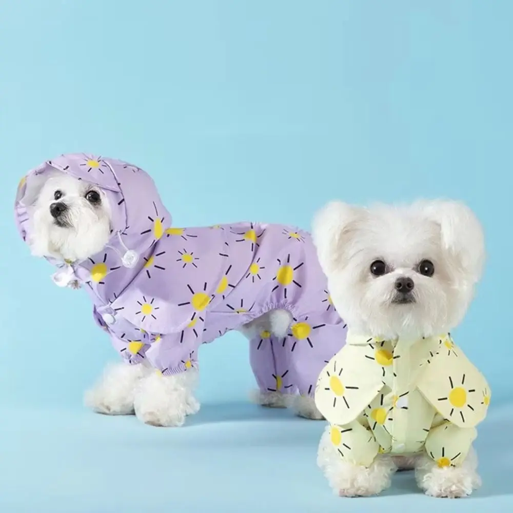 

Милый водонепроницаемый дождевик для собак с регулируемым капюшоном, дышащий, с принтом, для прогулок на улице, для чихуахуа