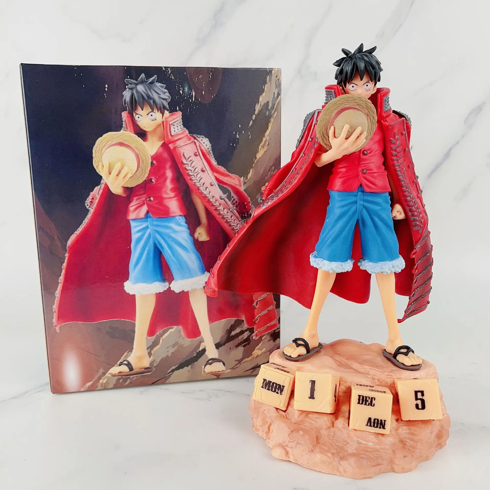 20cm Anime Figure One Piece Dxf Cloak Monkey D. Luffy Statue Pvc Action Figurine Collection Ornaments Desktop Model Toys Gifts