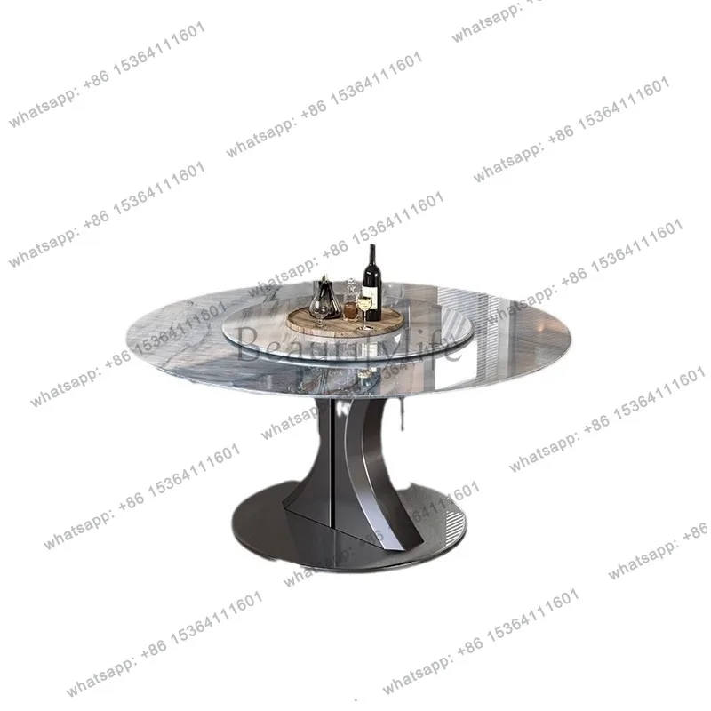 YJ Modern Minimalist Dining Tables Turntable Waistline Dining Tables Luxurious Designer Piece Home Furniture Tavoli Da Pranzo LJ