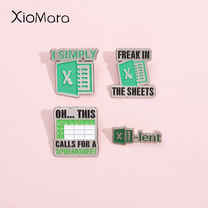 Freak In The Sheets Enamel Pins Office Excel Statistical Function Metal Brooch Fashion Lapel Badge Backpack Jewelry Gift