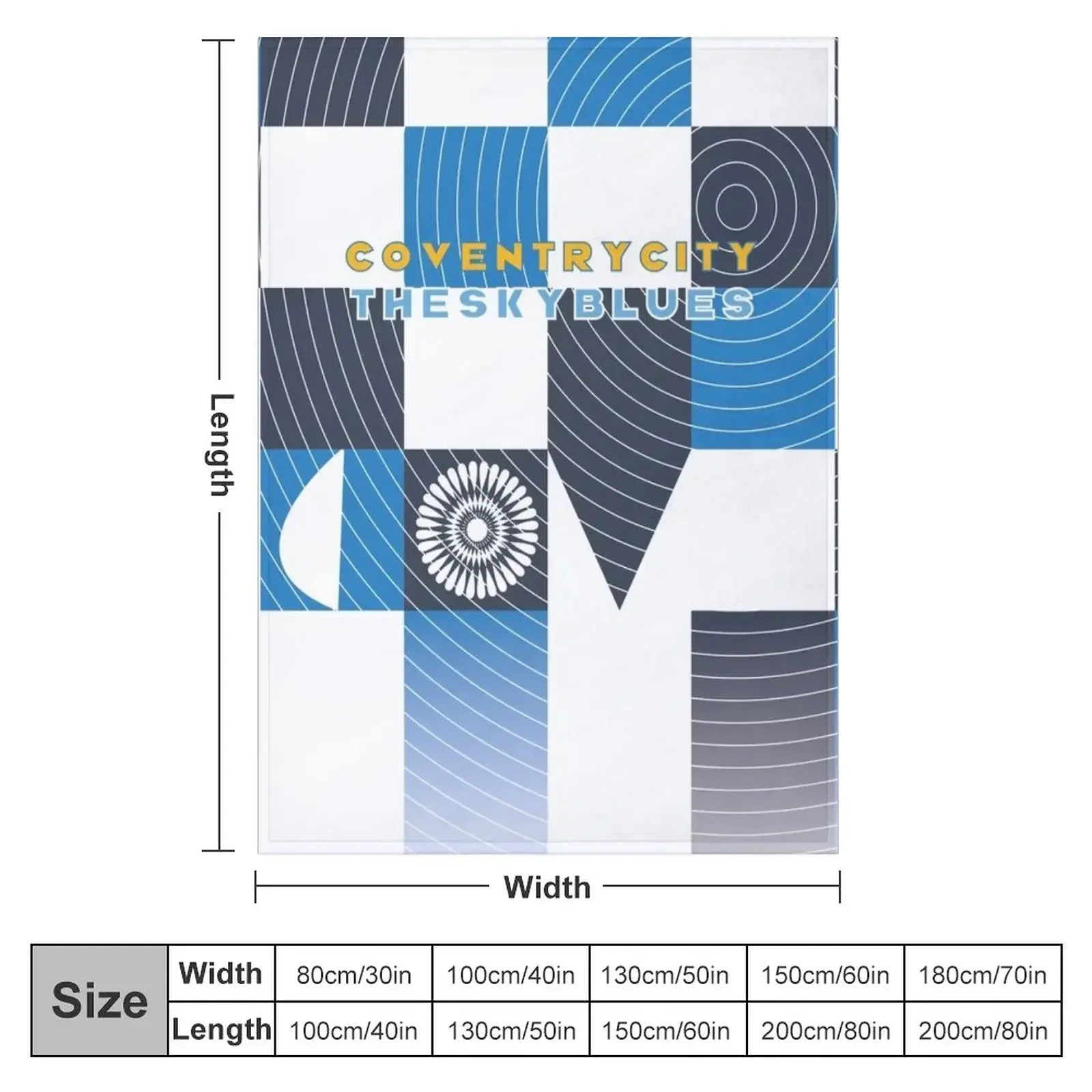 Coventry City - The Sky Blues Throw Blanket Weighted Custom Sofa Throw Sofa Quilt Blankets