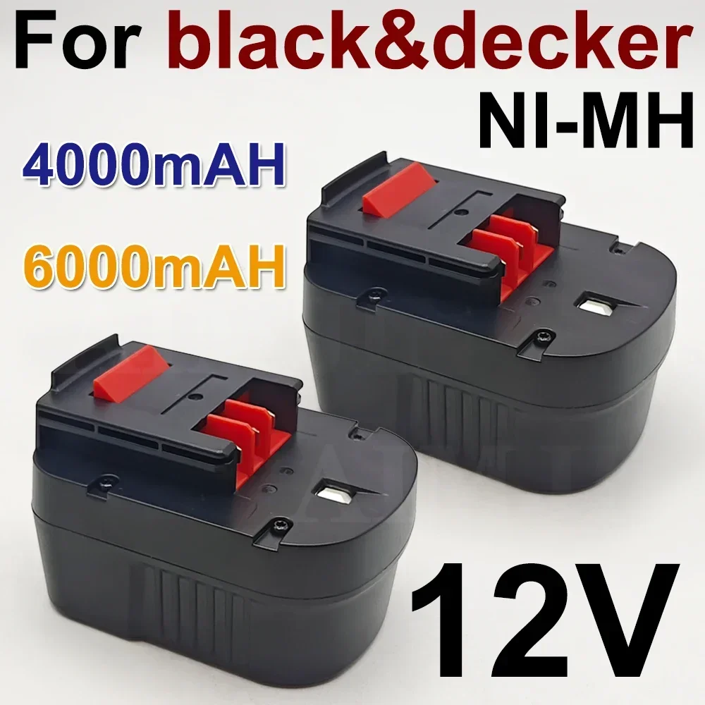 Bateria de ferramenta 12v para black & decker a12 4000/6000mah a12ex fsb12 fs120b a1712 hp12k hp12 substituição de íon de lítio dri