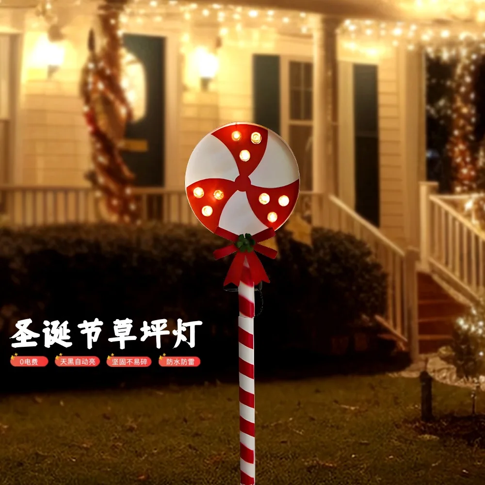 Cross-Border Iron Solar Lawn Lights - Weatherproof Ground-Stake Lamps for Christmas Decoration & Garden Ambiance
