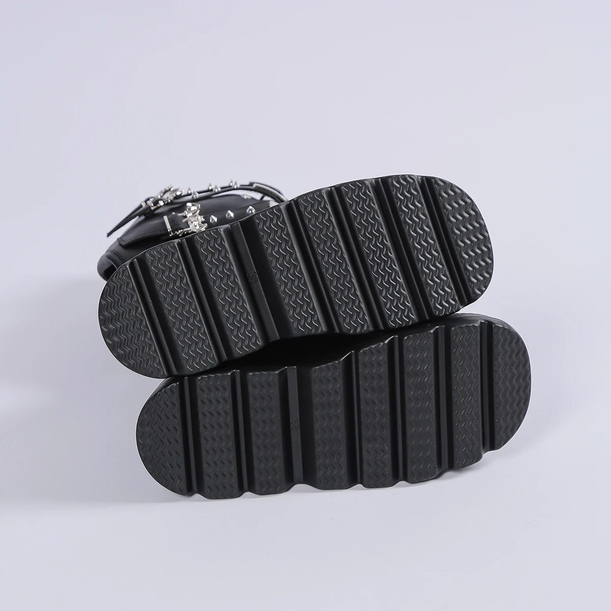 New Ladies Goth Platform Boots Fashion Rivet Buckle Punk Wedges High Heels women's Boots Party Street Cosplay Woman Gothic Shoes view 3