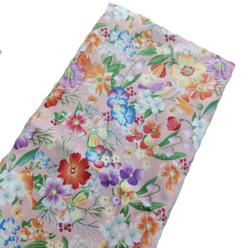 ViaPhil 100% Cotton Graceful Flower Series Pattern Printed Cotton Fabric Patchwork Cloth Dress Home Decor