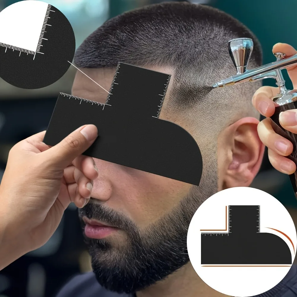 4Pcs Barber Hairline Shaper Cards Precise Guide Template for Sharp Smooth Hairline Styling Tool for Men's Haircut