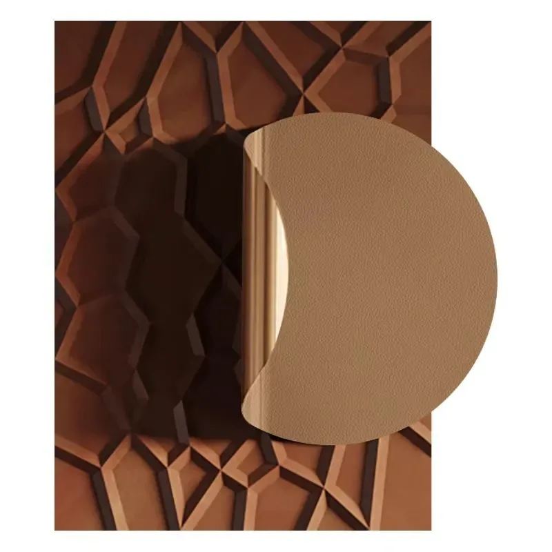 3D Abstract Geometric Decorative Painting Gold Embellishment Luxury Terracotta Wall Art for Living Room