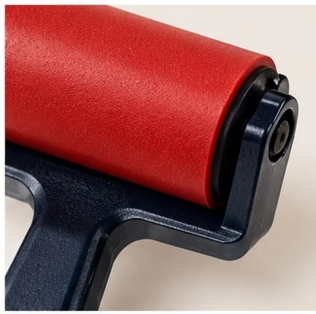 Artist Rubber Roller Handle 10Cm Red Lightweight Durable Sponge Paint Brush Art Drawing Roller Diy Graffiti Tool For