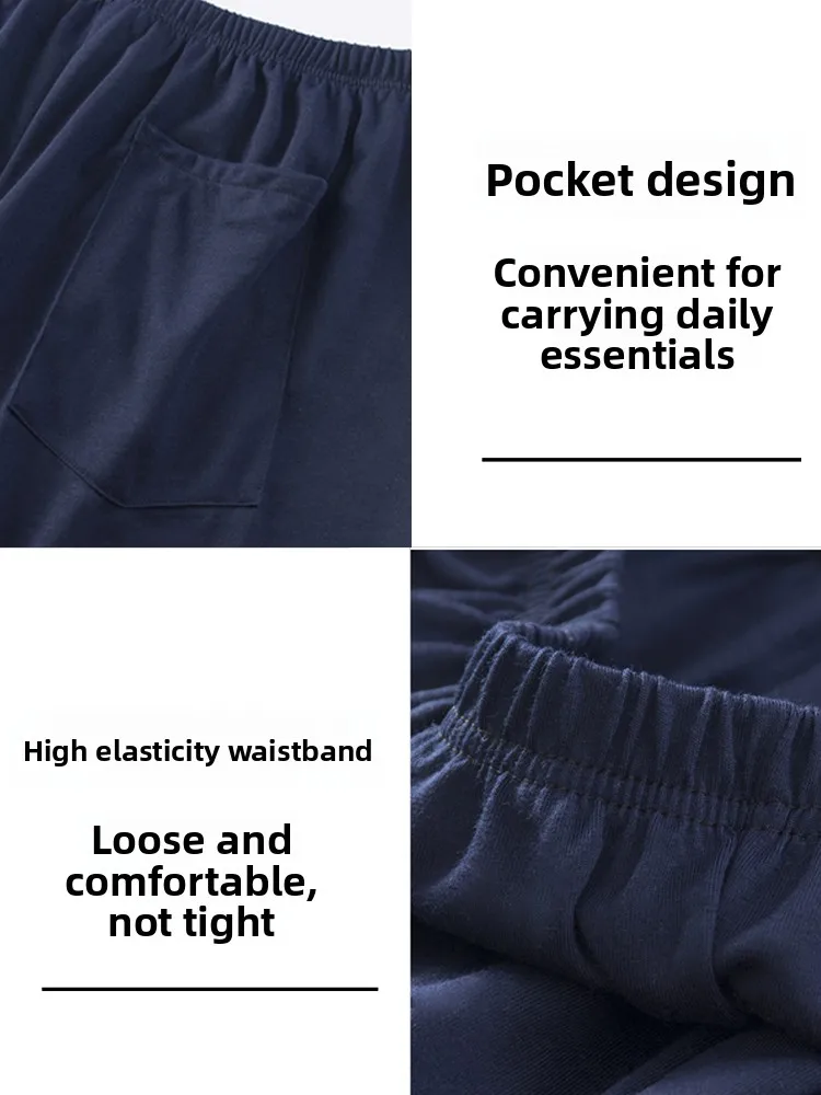 plus Size Men's Cotton Sport Pants Thin Casual Home Leisure Long Pants Comfortable Spring Autumn Sle Pure Cotton Spwear