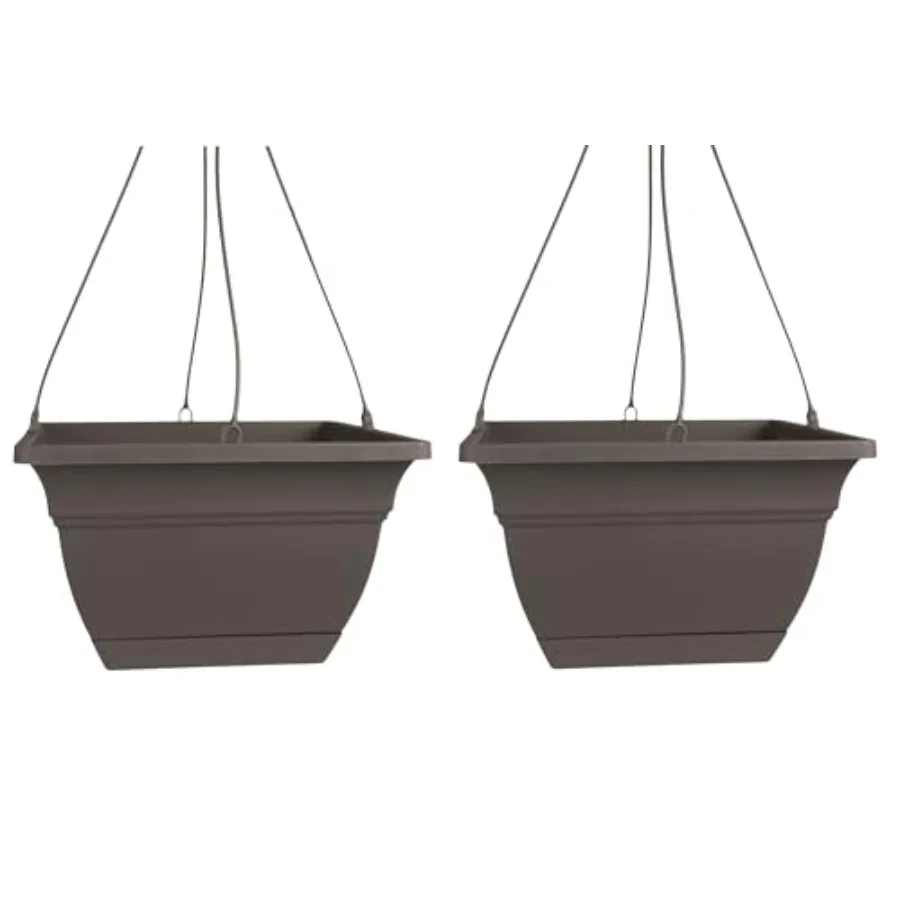 

Eclipse Square Hanging Planter for Indoor Plants - Contemporary Hanging Plant Pot w/Attached Saucer - Lightweight and UV-Resist