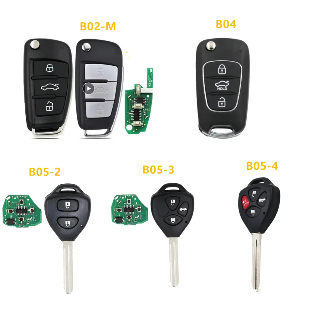 5PCS Standare remote key B02 B02-M B04 B05-2 B05-3 B05-4 For KD900/KD MINI/KD-X2 Key Programmer B Series Remote Control