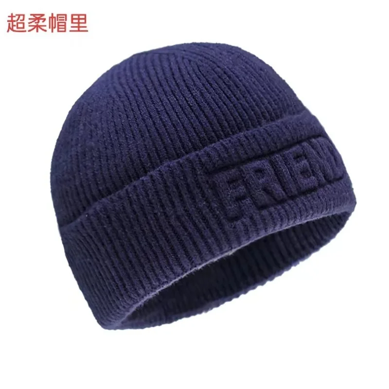 

Fashion Cap Hugger Toque Head Stocking Watch Men Winter Embossed Knitted Hat style Versatile Winter Men Warm Inspection B2M52