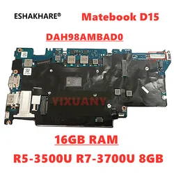 For Huawei Honor MagicBoook NBL-WAQ9HNR H98A Matebook D14 D15 Laptop Motherboard DAH98AMBAD0 R5-3500U R7-3700U 8GB/16GB TEST OK