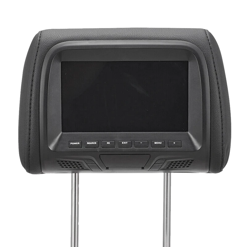 Universal 7Inches Car Headrest Monitor Screen Rear Seat Entertainment Multi-Media Player For AV USB SD MP4 MP5 FM Black