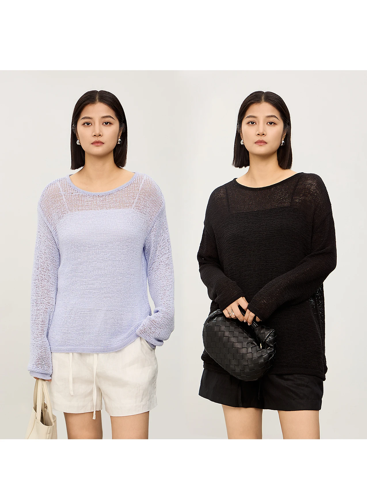 

Свободный вязаный топ из льна и хлопка с круглым вырезом, повседневный, цветной, женский, весенняя новинка, комфортный, дышащий