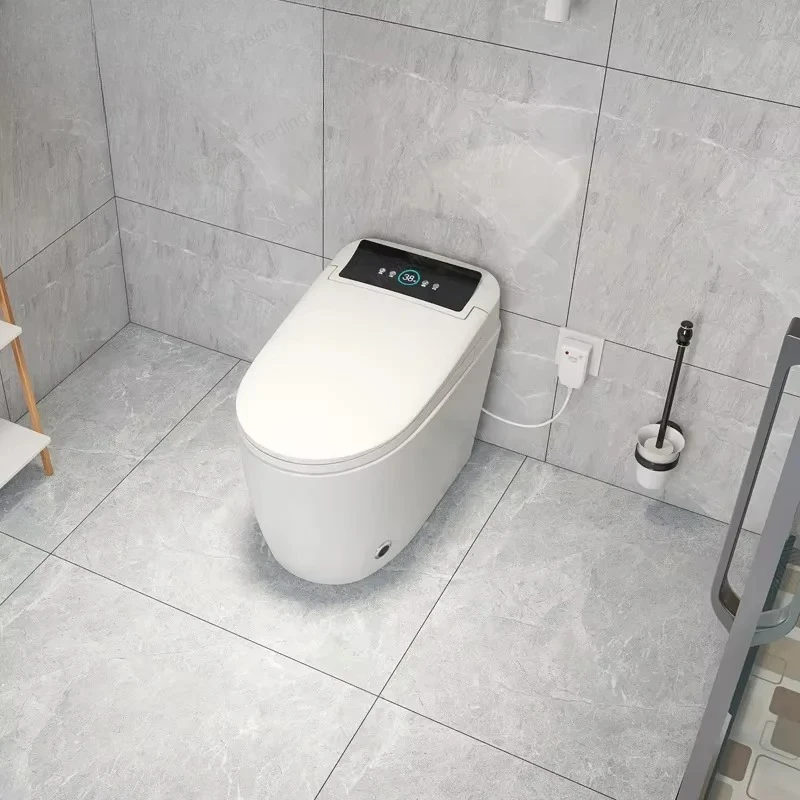 Auto Open Self Clean Electronic Intelligent Smart Toilet With Bidet S-Trap Drainage Floor Mounted Remote Control Included