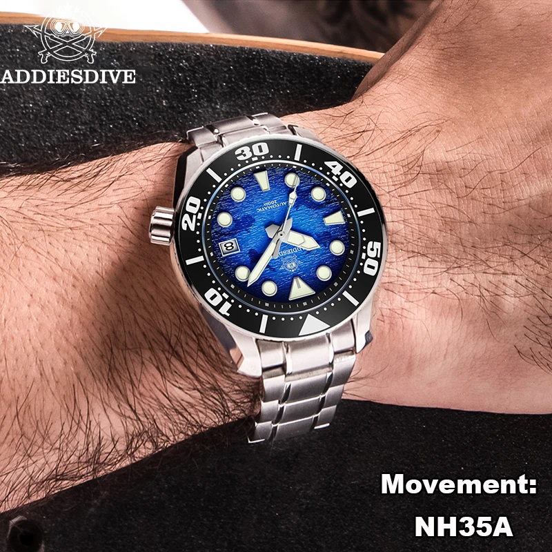 

ADDIESDIVE NH35 Mechanical Watch Top Brand Sapphire Ceramic Bezel Automatic Watches for Men 200m Waterproof Diver Watch