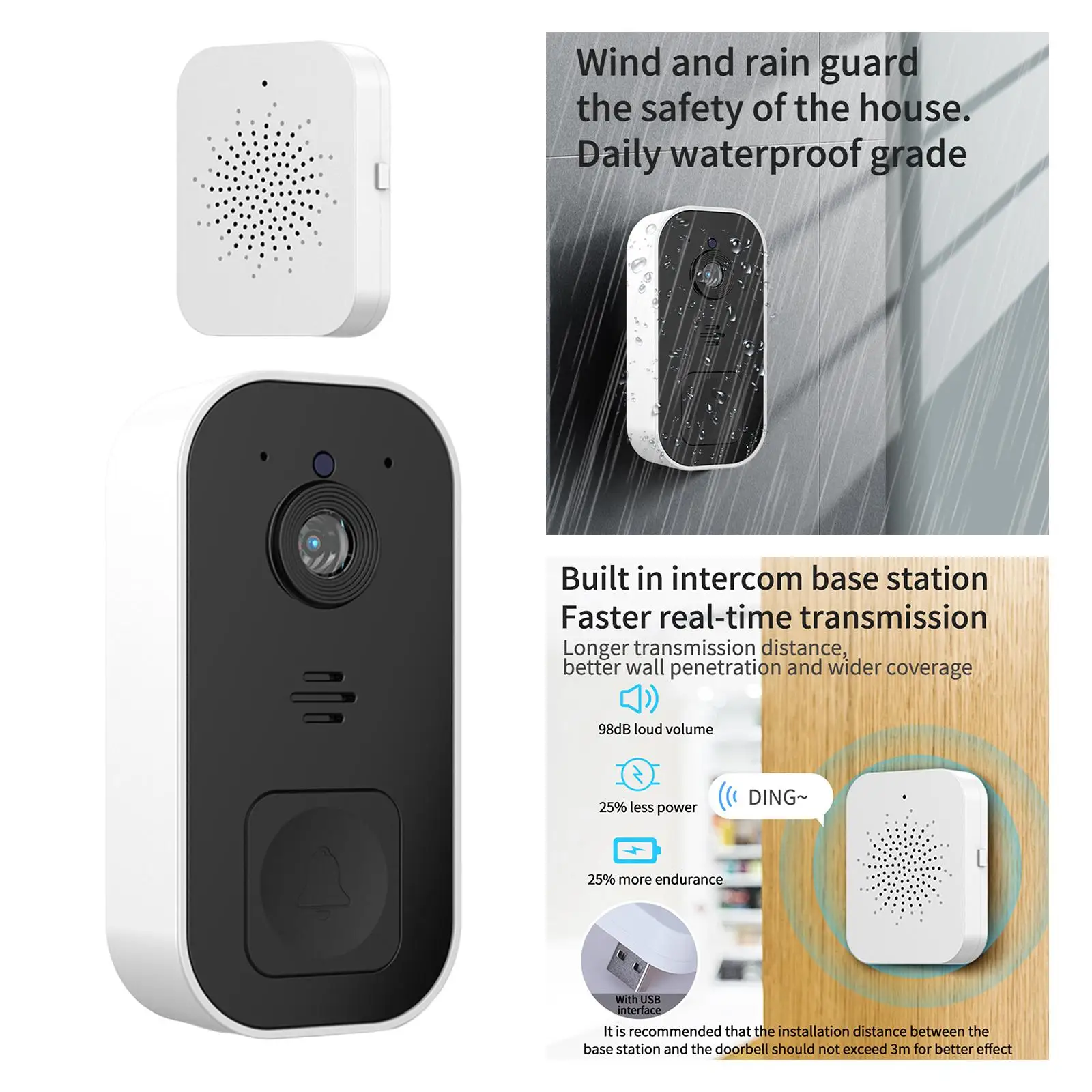 Smart Wireless Doorbell Camera Video Camera Video Recording Multi Account