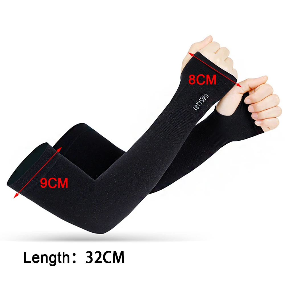 Summer Ice Silk Long Sleeves Anti-Sunburn Arm Cover Men Women Cuff New Cool Hand Sleeves Anti-UV Cycling Arm Sleeve Fingerless